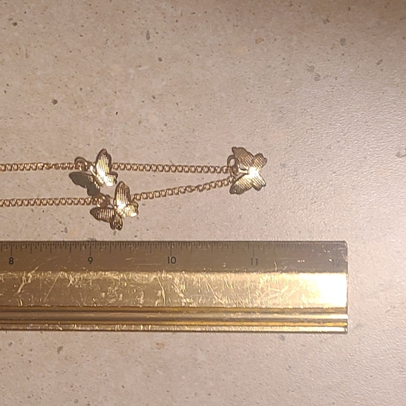 14 K GOLD DIPPED 12" BUTTERFLY NECKLACE - Picture 3 of 5